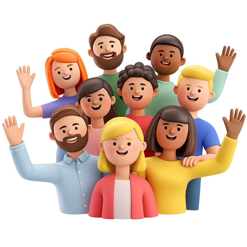Group of 3D people